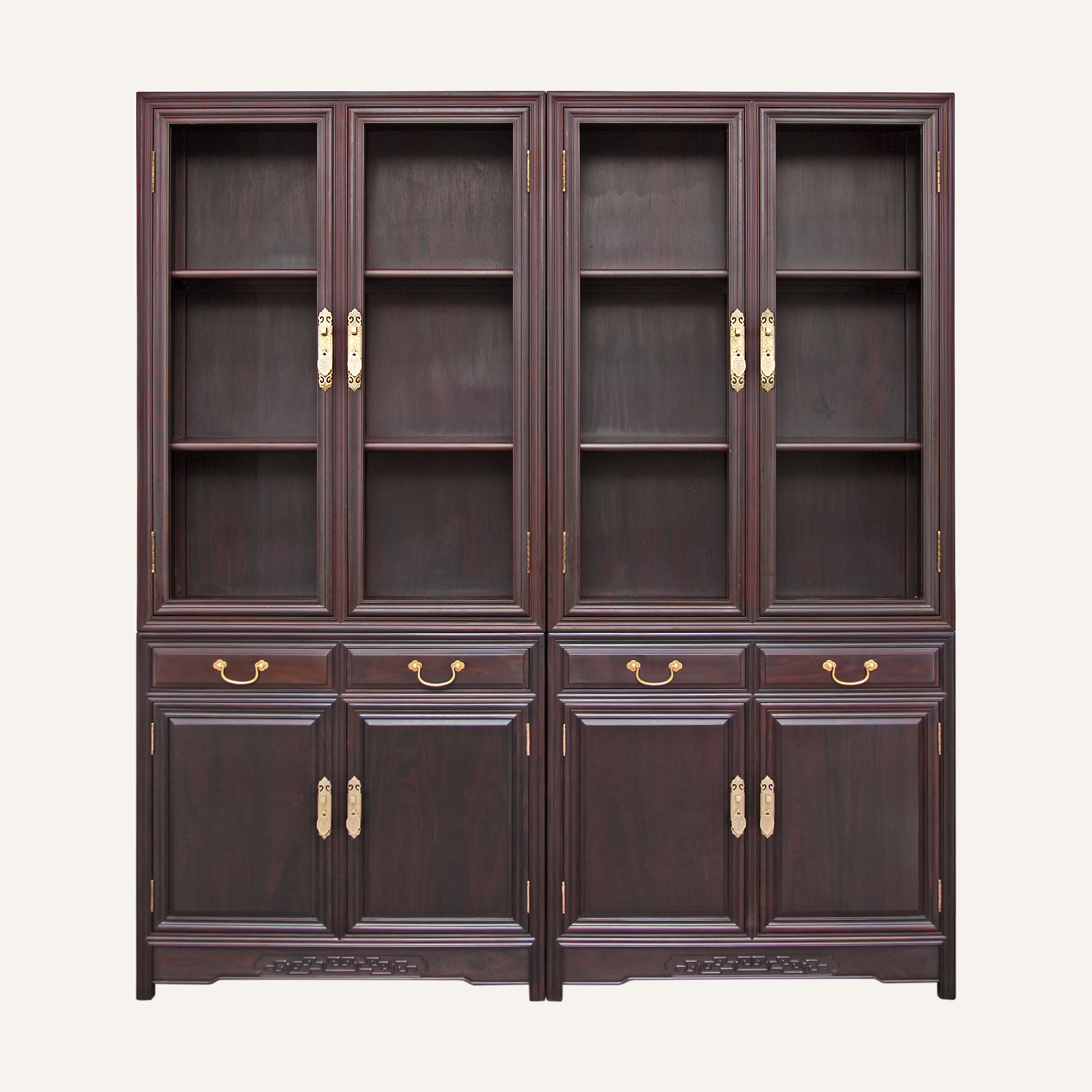 素面直角书柜二组合