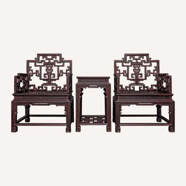 拐子纹扶手椅三件套