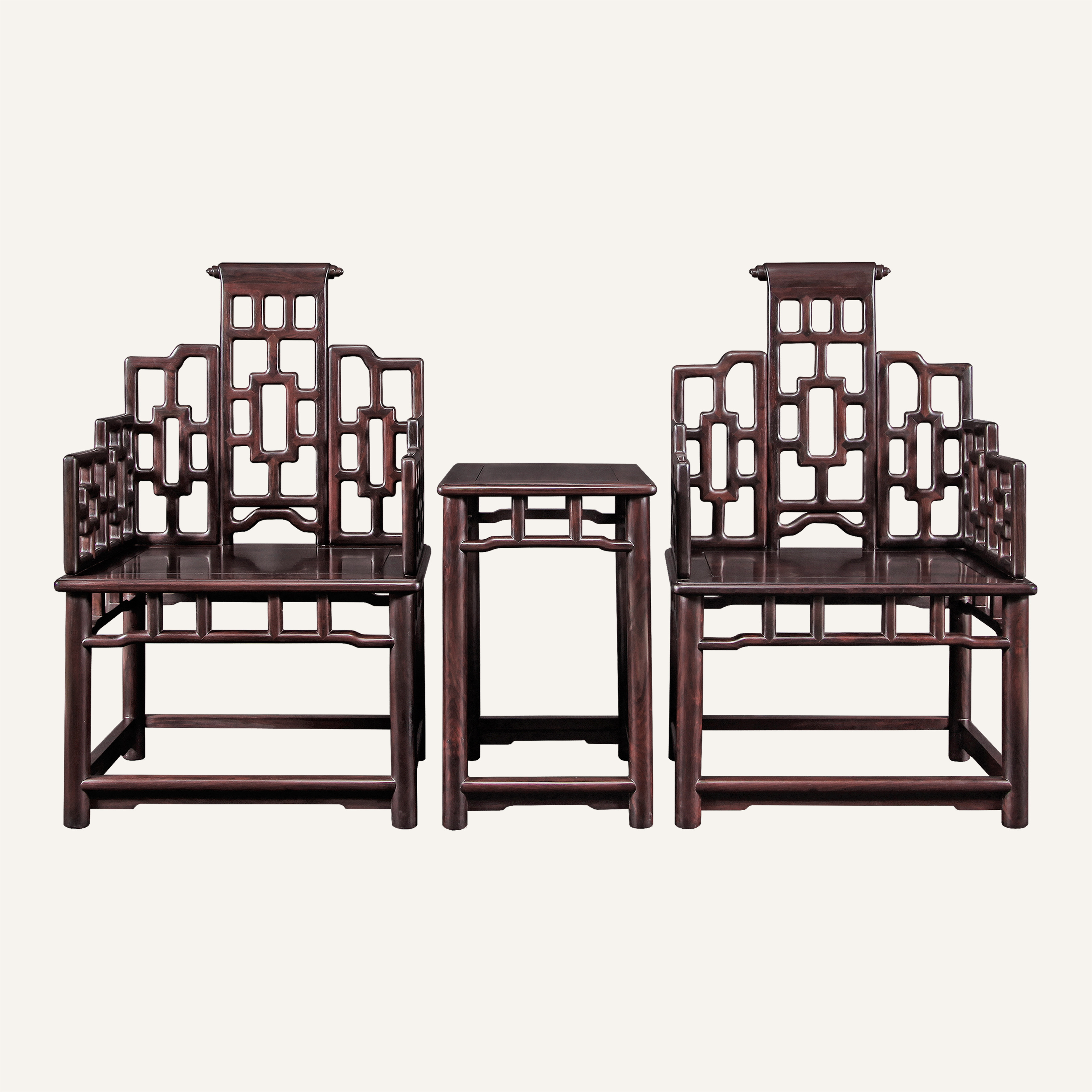 方格太师椅三件套