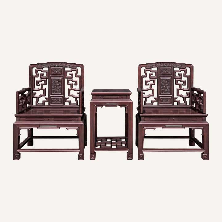 回纹扶手椅三件套