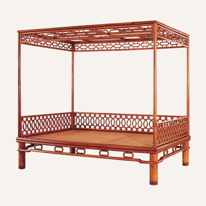 双环卡子花架子床