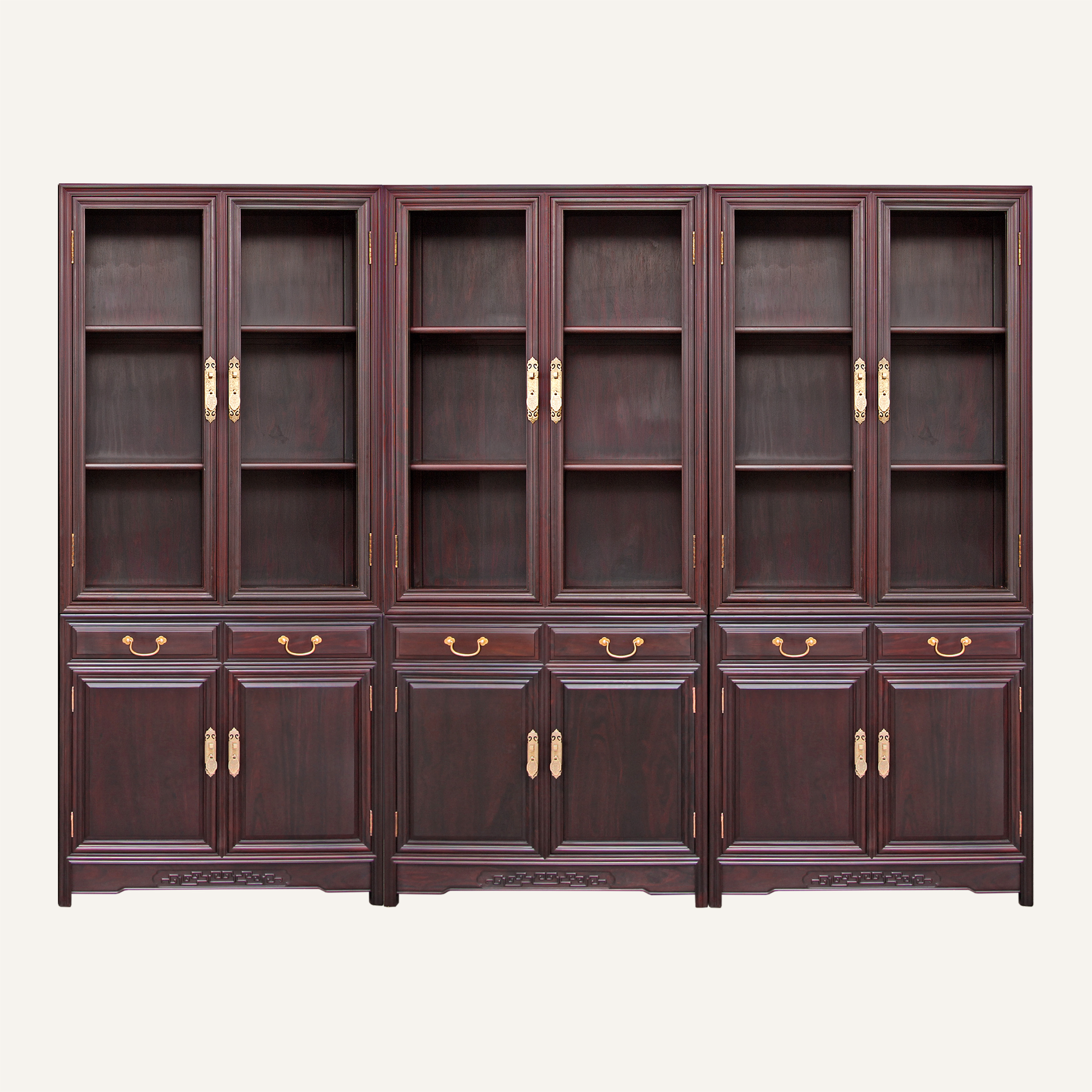 素面直角书柜三组合1