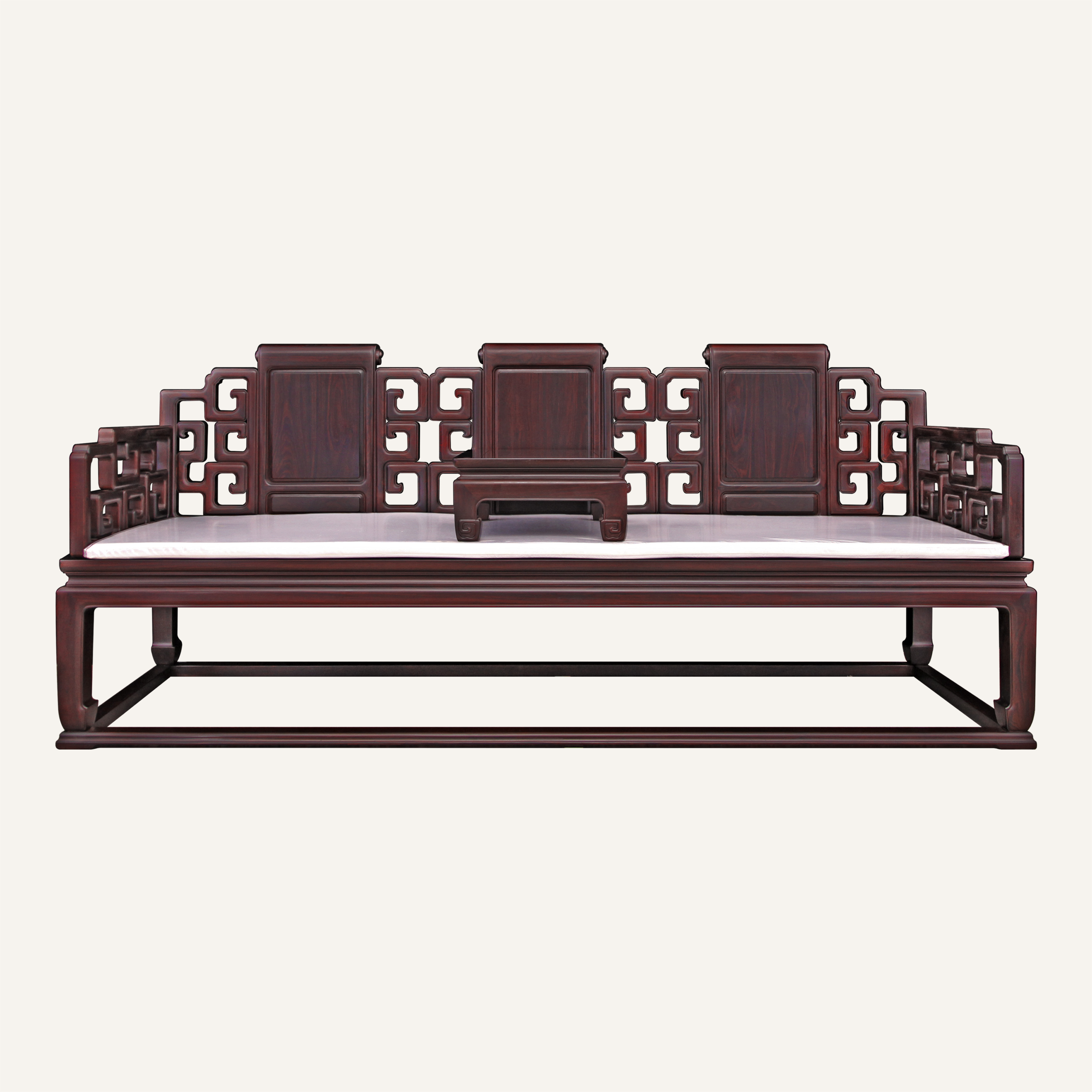 回纹卷书背三人沙发