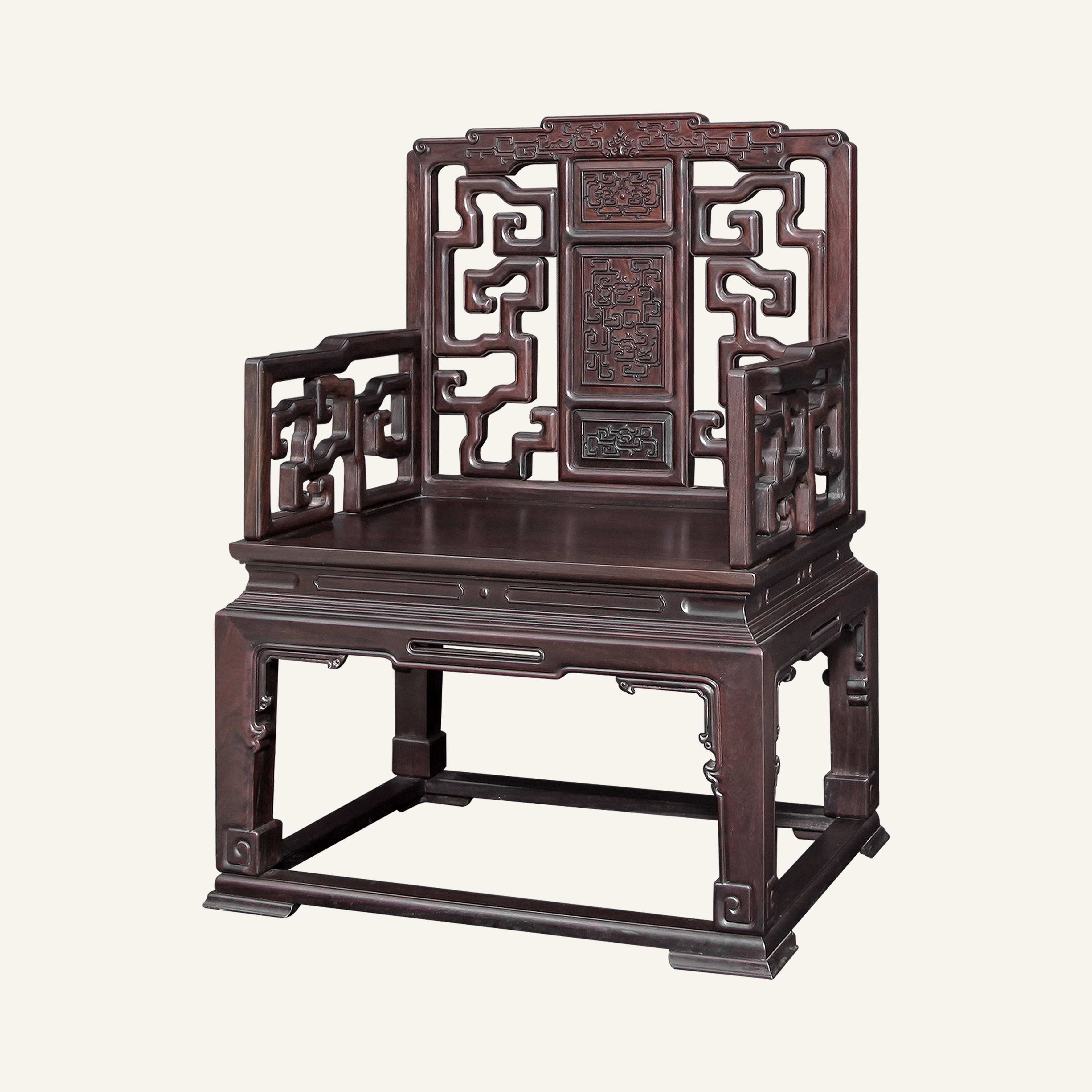 回纹扶手椅·带底托