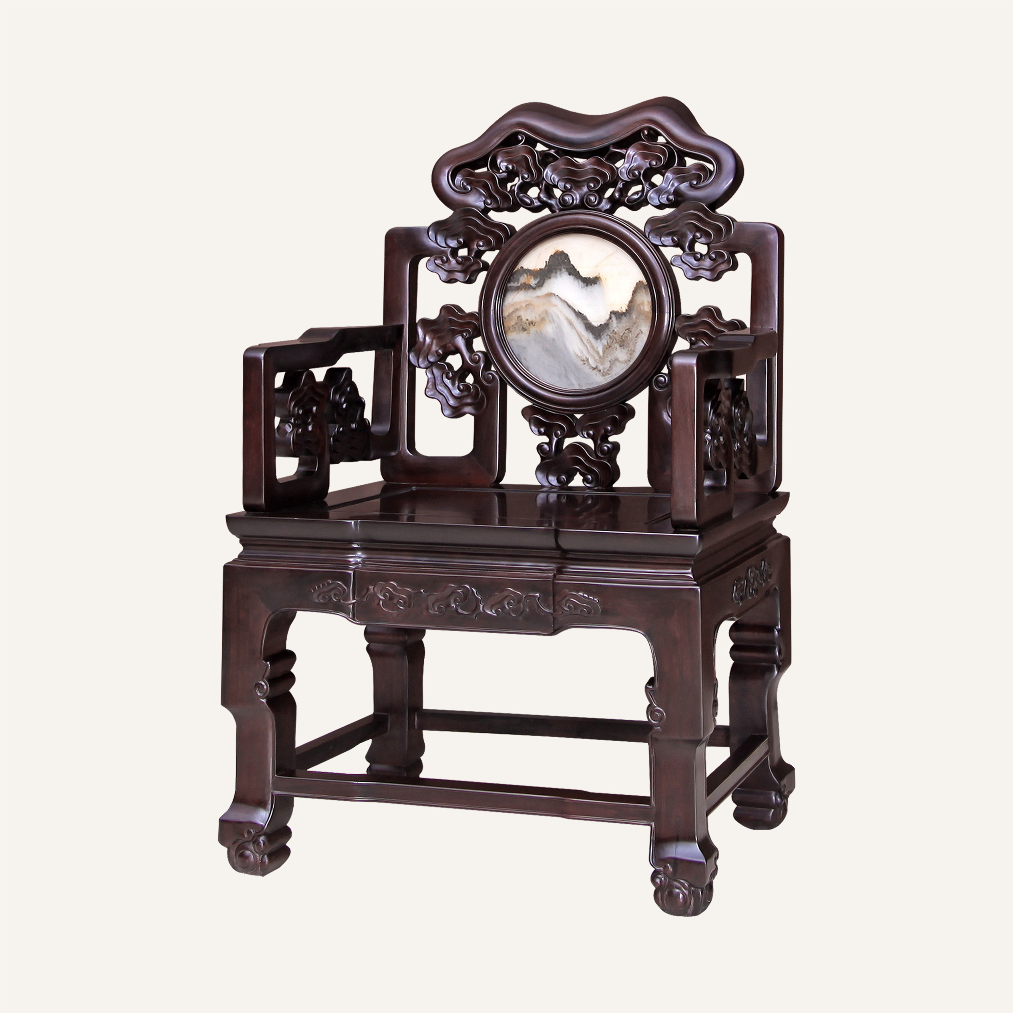 灵芝太师椅·云石